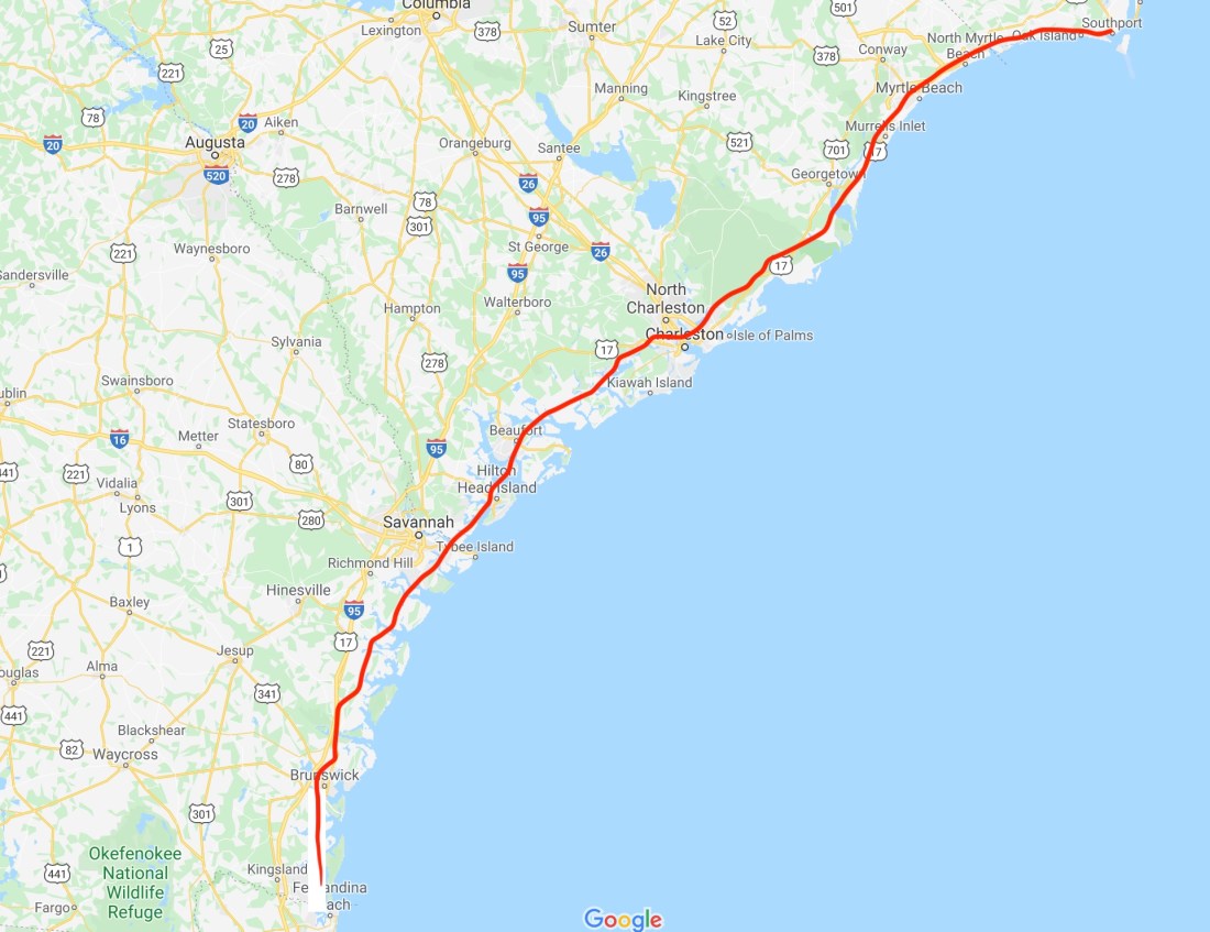 Fernandina to Southport NC